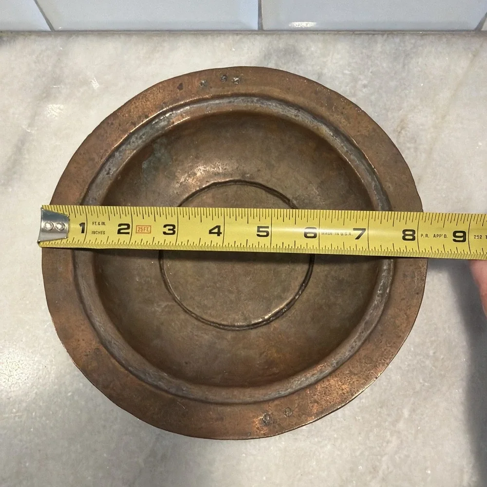 Vintage Hand Hammered Copper Bowl Heavy